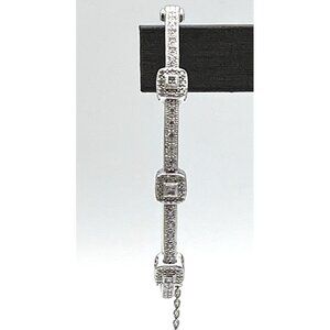 Charriol 18K White Gold Pave Diamond Flamme Blanche Bracelet 6.25"